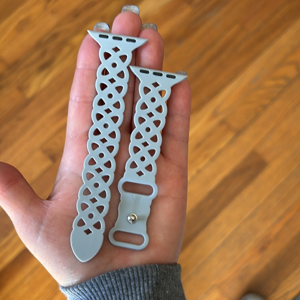 Stylish Light gray Braided apple Watch Band